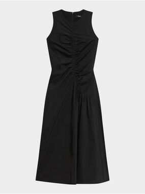 Theory Asymmetric Ruched Sleeveless Midi Dress (sold out in stores!)